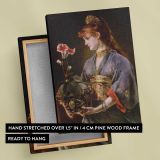 Portrait of a Woman by Alfred Stevens canvas print, front and back view