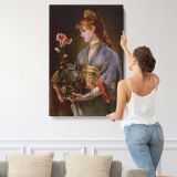 Portrait of a Woman by Alfred Stevens canvas print, displayed on a wall