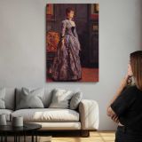 Portrait of a woman in blue by Alfred Stevens canvas print, room display