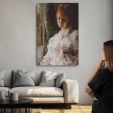 Portrait of a Woman in White by Alfred Stevens canvas print, room display