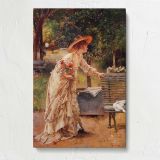 Afternoon in the Park by Alfred Stevens canvas print, front view