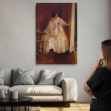 Lady at a Window Feeding Birds by Alfred Stevens canvas print, room display