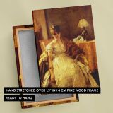 Lovelorn by Alfred Stevens canvas print, front and back view