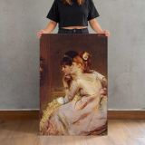 The Japanese Mask aka Intrigue by Alfred Stevens canvas print, held for scale