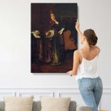The Love Letter by Alfred Stevens canvas print, displayed on a wall