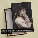 Woman Wearing a Bracelet by Alfred Stevens canvas print, front and back view