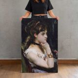 Woman Wearing a Bracelet by Alfred Stevens canvas print, held for scale