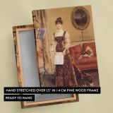 Le Femme a la Harpe by Alfred Stevens canvas print, front and back view
