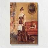 Le Femme a la Harpe by Alfred Stevens canvas print, front view