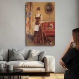 Le Femme a la Harpe by Alfred Stevens canvas print, room display
