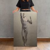 Age of Bronze by Auguste Rodin canvas print, held for scale
