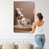 Poet And Muse by Auguste Rodin canvas print, displayed on a wall