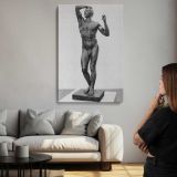 The age of bronze BW by Auguste Rodin canvas print, room display