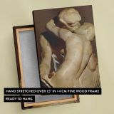 The Kiss detail from behind by Auguste Rodin canvas print, front and back view