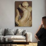 The Kiss detail from behind by Auguste Rodin canvas print, room display