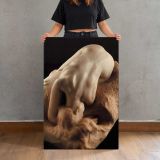 Reclining Sculpture Figure Study by Auguste Rodin canvas print, held for scale