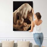Reclining Sculpture Figure Study by Auguste Rodin canvas print, displayed on a wall