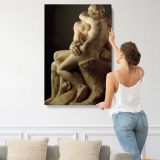 Embracing Sculpture Figures by Auguste Rodin canvas print, displayed on a wall