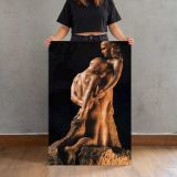 Standing Sculpture Figures in an Embrace by Auguste Rodin canvas print, held for scale