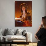 The Oriental Woman in a Golden Headscarf canvas print, room display