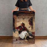 The Resting Sentinel canvas print, held for scale