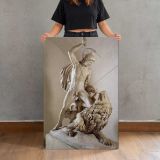Bellerophon Fighting the Chimera Sculpture canvas print, held for scale