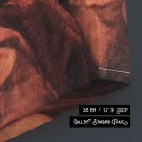 Democritus Portrait canvas print, canvas edge detail