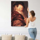 Democritus Portrait canvas print, displayed on a wall