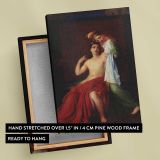 Paris and Helen canvas print, front and back view