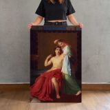 Paris and Helen canvas print, held for scale