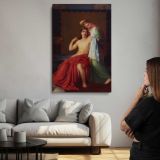 Paris and Helen canvas print, room display