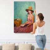 Aurora at a Picnic by Aaron Coberly canvas print, displayed on a wall