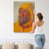 Captain Ricky in a Yellow Hood by Aaron Coberly canvas print, displayed on a wall