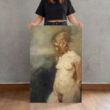 Standing Figure Study of Cathleen by Aaron Coberly canvas print, held for scale