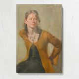 Cathleen Wearing a Necklace by Aaron Coberly canvas print, front view