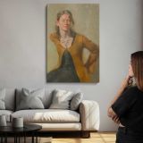 Cathleen Wearing a Necklace by Aaron Coberly canvas print, room display