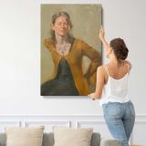 Cathleen Wearing a Necklace by Aaron Coberly canvas print, displayed on a wall