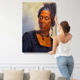 Dimien Portrait by Aaron Coberly canvas print, displayed on a wall