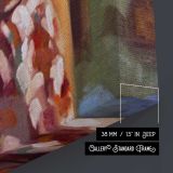 Erin Posing beside a Window by Aaron Coberly canvas print, canvas edge detail