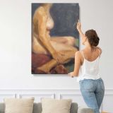 Seated Figure Study by Aaron Coberly canvas print, displayed on a wall