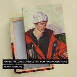 Ishan with a Phone by Aaron Coberly canvas print, front and back view