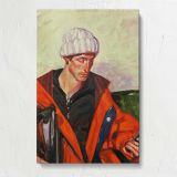 Ishan with a Phone by Aaron Coberly canvas print, front view
