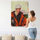 Ishan with a Phone by Aaron Coberly canvas print, displayed on a wall