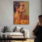 Jim Looking Up in Profile by Aaron Coberly canvas print, room display