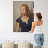 Laura Portrait by Aaron Coberly canvas print, displayed on a wall