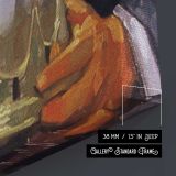 Sara with a Glass by Aaron Coberly canvas print, canvas edge detail