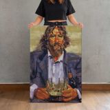 Sara with a Glass by Aaron Coberly canvas print, held for scale