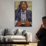 Sara with a Glass by Aaron Coberly canvas print, room display