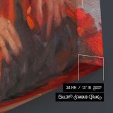 Sara in a Red Kimono by Aaron Coberly canvas print, canvas edge detail