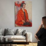 Sara in a Red Kimono by Aaron Coberly canvas print, room display